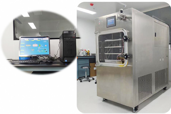 LGJ-100F 1.04M2 Top Press In Situ Silicone Oil Heating Freeze Dryer Low Noise